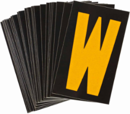Reflective Number and Letter Labels, 1.5 Inch H x 1 Inch W, Pack of 25, Yellow on Black