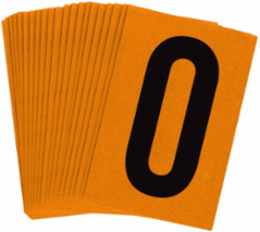 Reflective Number and Letter Labels, 1.5 Inch H x 1 Inch W, Pack of 25, Black on Orange