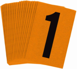 Reflective Labels, 1.5 Inch H x 1 Inch W, Pack of 25, Black on Orange
