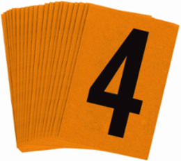Reflective Number and Letter Labels, 1.5 Inch H x 1 Inch W, Pack of 25, Black on Orange