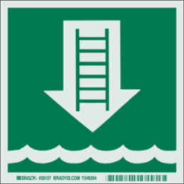 BradyGlo Glow-In-The-Dark Sign 6 Inch x 6 Inch, Abrasion & Chemical Resistant