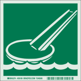 BradyGlo Evacuation Slide Sign, 6 Inch x 6 Inch x 0.063 Inch, Glow in the Dark