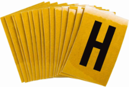 Reflective Number & Letter Labels, 1.5 Inch H x 1 Inch W, Pack of 25, Black on Yellow