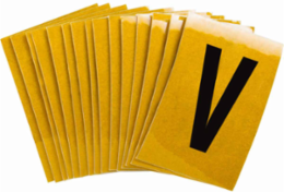 5920 Reflective Labels 1.5 Inch H x 1 Inch W, Pack of 25, Black on Yellow