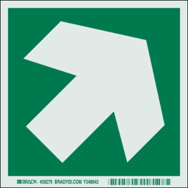 BradyGlo Photoluminescent Sign, 6 Inch x 6 Inch, Glow in the Dark