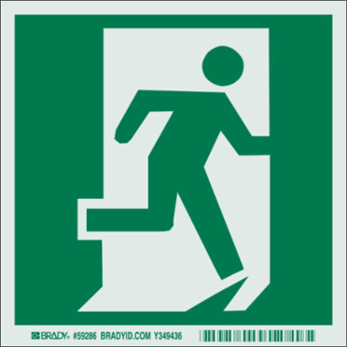 BradyGlo Glow-in-the-Dark Sign, 6 Inch x 6 Inch, Abrasion & Chemical Resistant