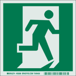 BradyGlo Glow-in-the-Dark Sign, 6 Inch x 6 Inch, Abrasion & Chemical Resistant