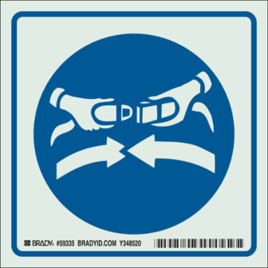 BradyGlo Fasten Seatbelt Sign, 6 Inch x 6 Inch x 0.063 Inch, Photoluminescent
