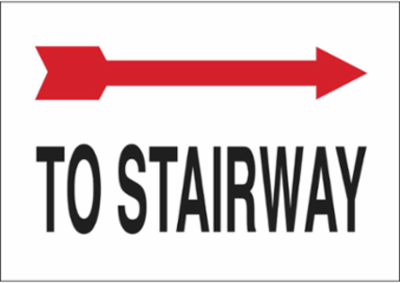 To Stairway Sign, 7" H x 10" W x 0.006" D, Polyester, Arrow Direction: Right