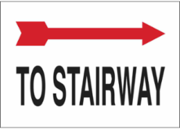 To Stairway Sign, 7" H x 10" W x 0.006" D, Polyester, Arrow Direction: Right