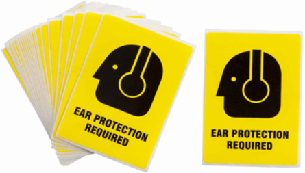 Ear Protection Req. Label, 4" H x 2.875" W,