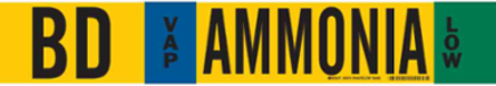 Ammonia Low Pipe Marker, 4 Inch H x 24 Inch W, Fits Pipes 8 Inch Dia. or Larger
