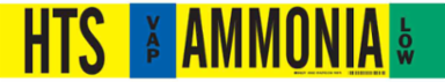 HTS VAP AMMONIA LOW Pipe Marker, 4" H x 24" W, Fits Pipes 8" Dia. or Larger