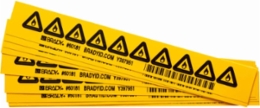 Warning Labels: Vinyl, Black on Yellow, 0.5" H x 0.5" W, Flammable Material Pictogram
