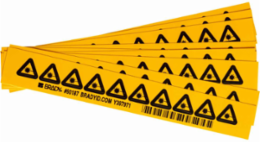 Warning Label w/Laser Beam Pictogram, Vinyl, Black on Yellow, 0.5" H x 0.5" W