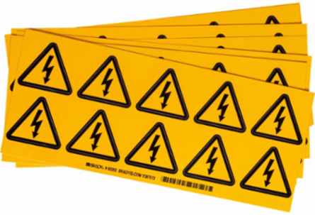 NFPA Label: Vinyl, Black on Yellow, 2" H x 2" W