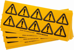 Warning Labels: Vinyl, Black on Yellow, 2" H x 2" W, Hazardous Area Pictogram