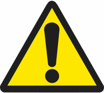 Warning Labels: Vinyl, Black on Yellow, 2" H x 4" W, Hazardous Area Pictogram