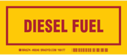 DIESEL FUEL Labels, Red on Yellow