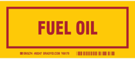 FUEL OIL Labels, Red on Yellow