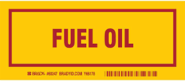 FUEL OIL Labels, Red on Yellow