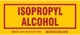 ISOPROPYL ALCOHOL Labels, Red on Yellow