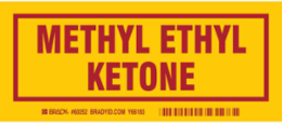 METHYL ETHYL KETONE Labels, Red on Yellow