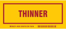 THINNER Labels, Red on Yellow