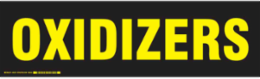 OXIDIZERS Label, Yellow on Black, 7" H x 24" W x 0.006" D