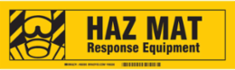 HAZMAT RESPONSE EQUIPMENT Label, Black on Yellow, 3.5" H x 12" W x 0.006" D