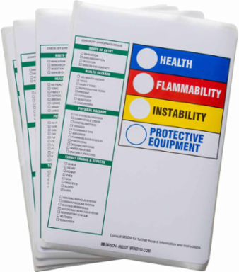 HEALTH FLAMMABILITY REACTIVITY PROTECTIVE EQUIPMENT Labels, 10" H x 7.25" W x 0.0038" D