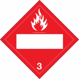 3 Sign, 10.75 Inch H x 10.75 Inch W, Vinyl, Red on White, Self-Adhesive