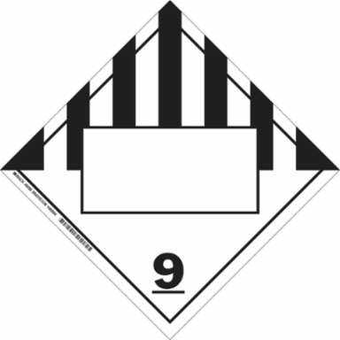 9 Sign with Blank Rectangle, 10.75 Inch H x 10.75 Inch W, Vinyl, Self-Adhesive