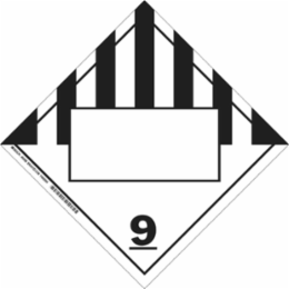 9 Sign with Blank Rectangle, 10.75 Inch H x 10.75 Inch W, Vinyl, Self-Adhesive