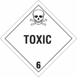 Toxic 6 Sign, 10.75" H x 10.75" W x 0.004" D, Vinyl