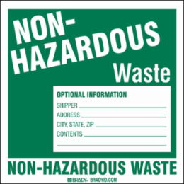 NON-HAZARDOUS WASTE Labels, Semi-Gloss