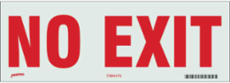No Exit Sign, 3.5" H x 10" W, Polyester