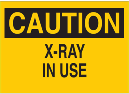CAUTION X-Ray In Use Sign, 10" H x 14" W x 0.06" D, Polystyrene