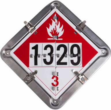 Bulk Liquid Placard Sign, 13.625 Inch H x 13.625 Inch W, Durable Aluminum Frame