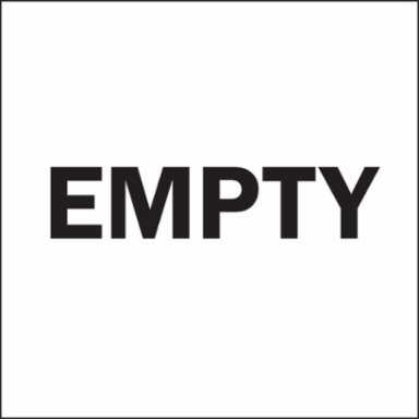 EMPTY Hazardous Waste Labels, 6" H x 6" W, Black on White