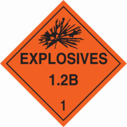 Explosives 12 B 1 Sign, 10.75" H x 10.75" W x 0.1" D, Fiberglass