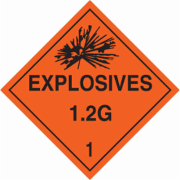Explosives 12G 1 Sign, 10.75" H x 10.75" W x 0.1" D, Fiberglass