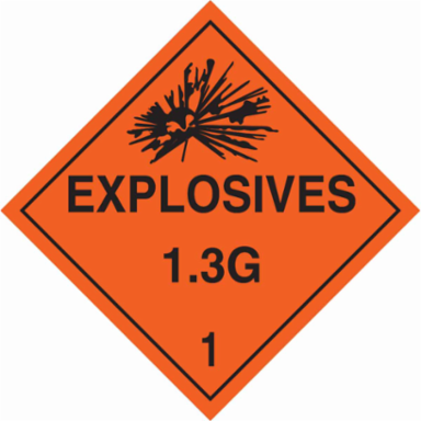 Explosives 13G 1 Sign, 10.75" H x 10.75" W x 0.1" D, Fiberglass
