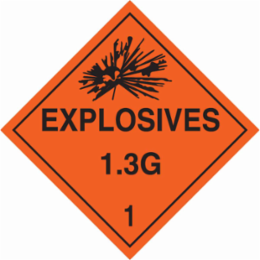 Explosives 13G 1 Sign, 10.75" H x 10.75" W x 0.1" D, Fiberglass