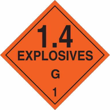 13 Explosives G 1 Sign, 10.75 Inch H x 10.75 Inch W x 0.1 Inch D, Fiberglass