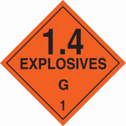13 Explosives G 1 Sign, 10.75 Inch H x 10.75 Inch W x 0.1 Inch D, Fiberglass
