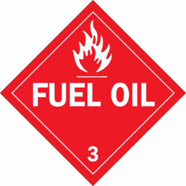 FUEL OIL 3 Sign, 10.75 " H x 10.75 " W x 0.004 " D, Red on White