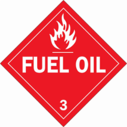 FUEL OIL 3 Sign, 10.75 " H x 10.75 " W x 0.004 " D, Red on White