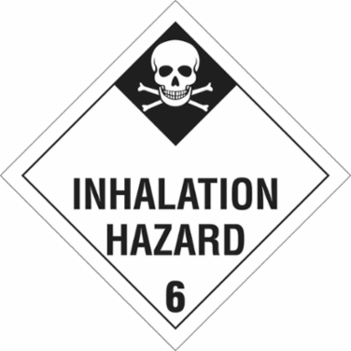Inhalation Hazard 6 Sign, 10.75" H x 10.75" W x 0.004" D, Vinyl