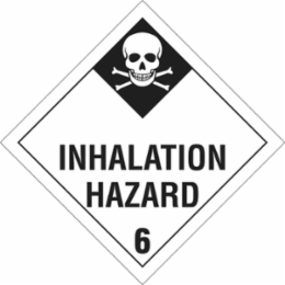 Inhalation Hazard 6 Sign, 10.75" H x 10.75" W x 0.004" D, Vinyl